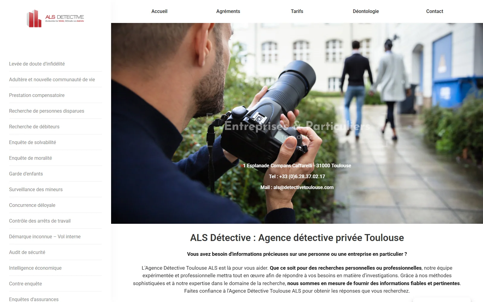 Site internet ALS détective
