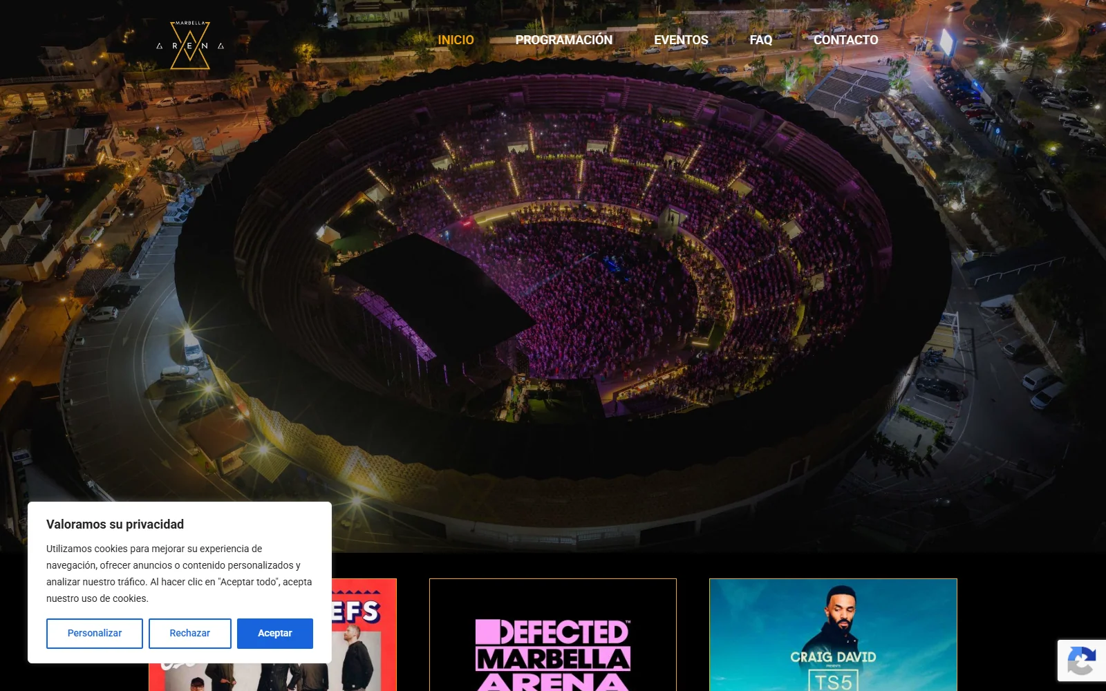 Site internet Marbella Arena